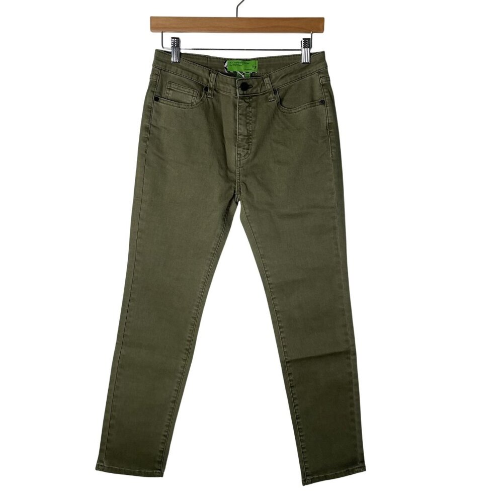 Sandrine Rose Jeans Womens 28 Army Green‎ Skinny Grunge Gremlincore Gorpcore
